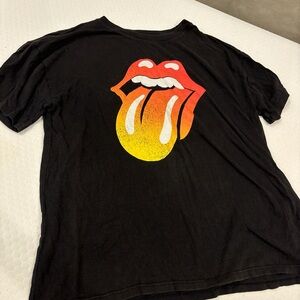 The Rolling Stones Black Tee with White Logo